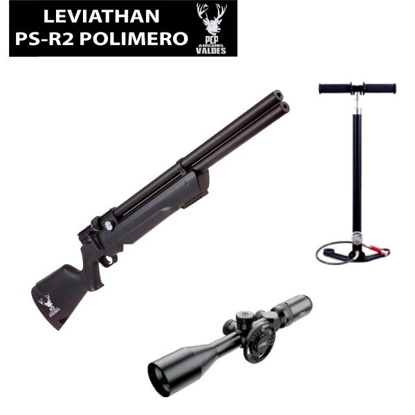 PACK LEVIATHAN R2 SINTÉTICO + BOMBÍN 4 ETAPAS 4500 PSI + MIRA TELESCOPICA LETAL 4-16x42 SFIR